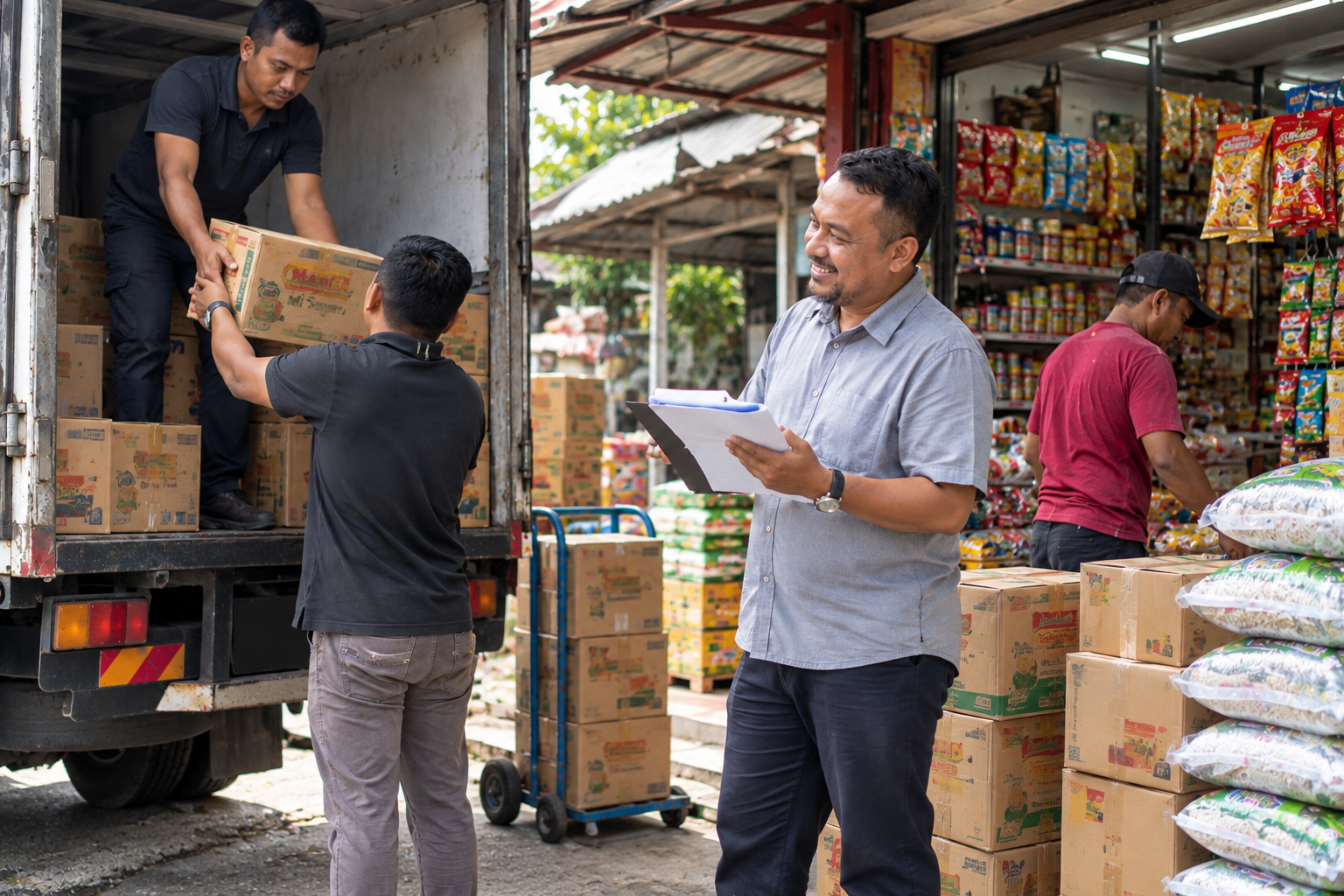 Pemilik perniagaan berbincang dan merancang